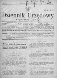 Dziennik Urzędowy Województwa Łódzkiego 22 kwiecień 1922 nr 17