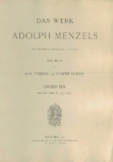 Das Werk Adolph Menzels : vom Künstler Autorisierte Ausgabe. T. 2, Bildertafeln 1833-1870