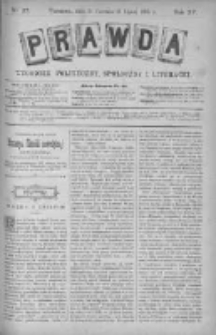 Prawda. Tygodnik polityczny, społeczny i literacki 1895, Nr 27