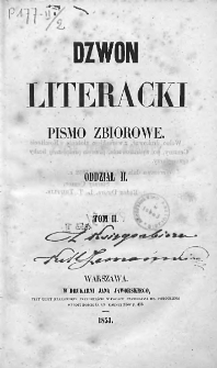Dzwon Literacki : pismo zbiorowe. 1853. T. II