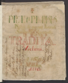 Principia poesis: nobili etc ingenui Juventuti Scholas Pias frequentantia, tradita Vielunii 1769 Annum 1770. Autograf.