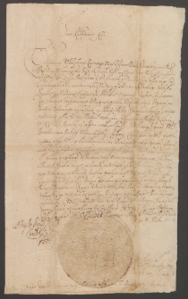 [List króla Jana II Kazimierza do Władysława Kazimierza Woyny podstarosty pińskiego z 1658 r.]. Autograf.
