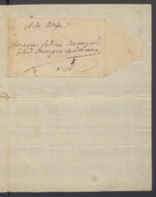 [List Adama Mikołaja Sieniawskiego do księcia Augusta Aleksandra Czartoryskiego]. Autograf.